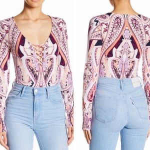 Free People Pick A Place Bodysuit Size Large